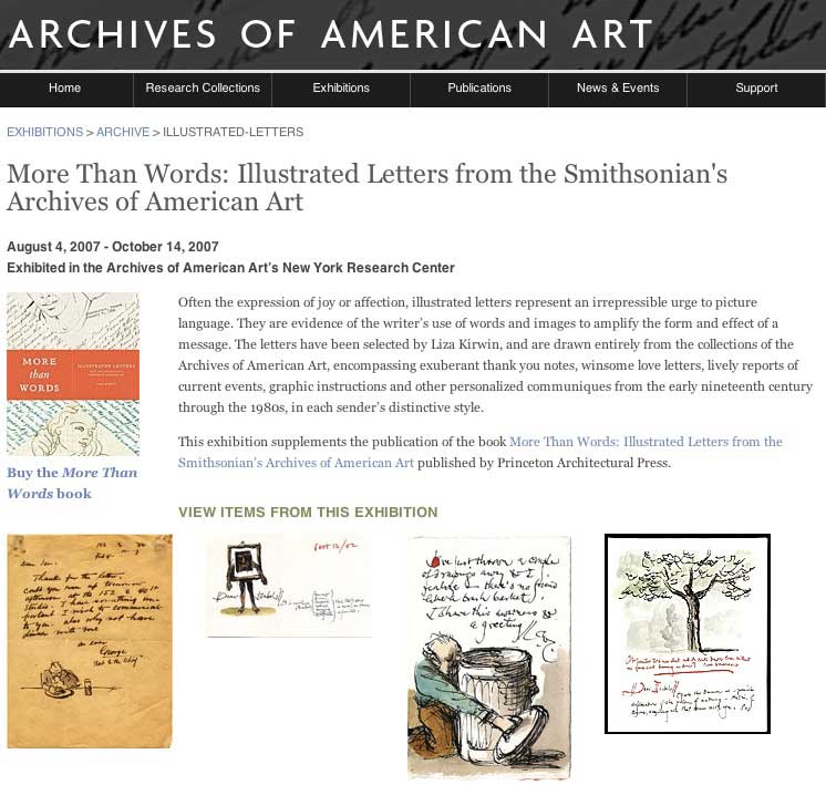 screenshot of the Smithsonian Archive website.